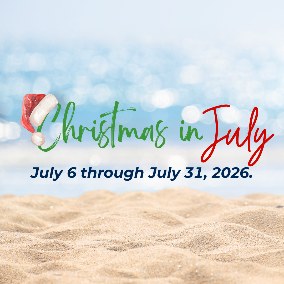 Christmas in July for Web medical fitness certified logo